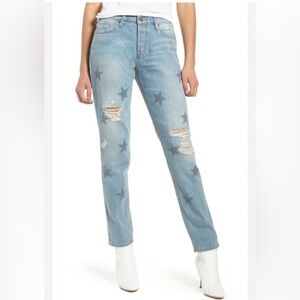 Hudson Jeans Blue Star Embellished Straight Leg